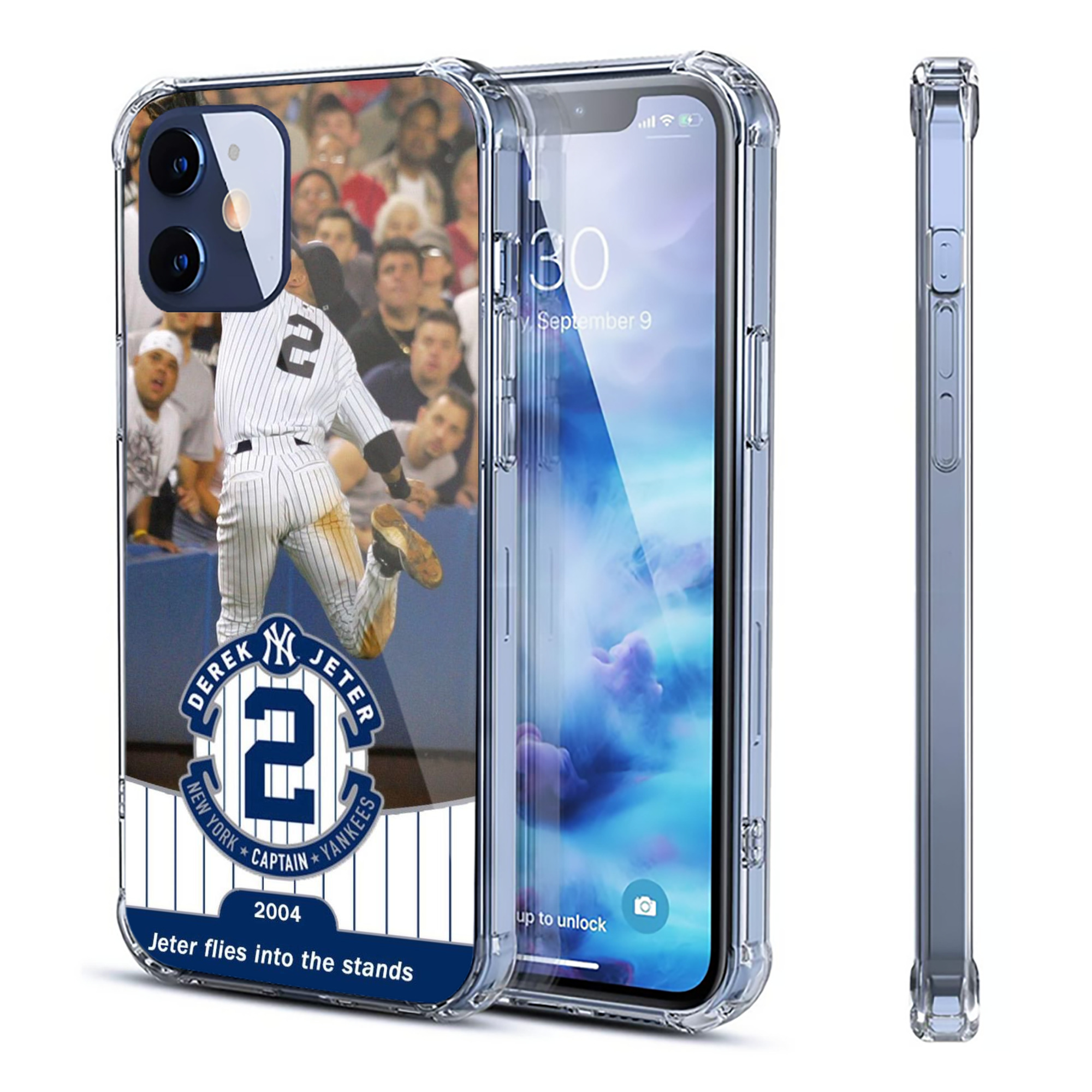 Derek Jeter 94 Clear IPhone 12 Case – Soft TPU With UV Print – Enhanced Drop Protection, Precise Fit, Anti-Fingerprint, Customizable Design, Scratch-Resistant, Yellow-Resistant